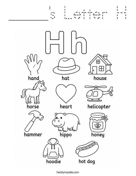 _____'s Letter H Coloring Page