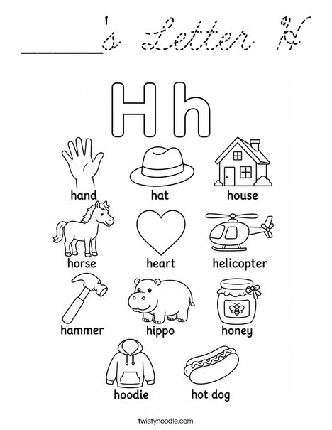 _____'s Letter H Coloring Page