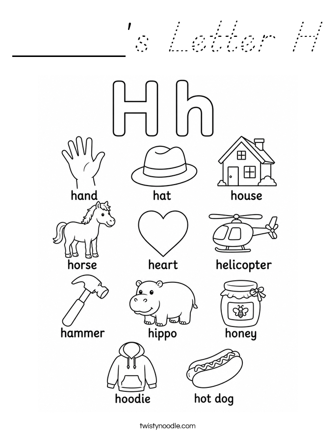 _____'s Letter H Coloring Page