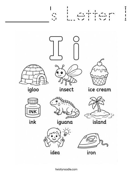 _____'s Letter I Coloring Page