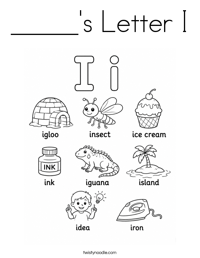 _____'s Letter I Coloring Page