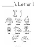 _____'s Letter I Coloring Page