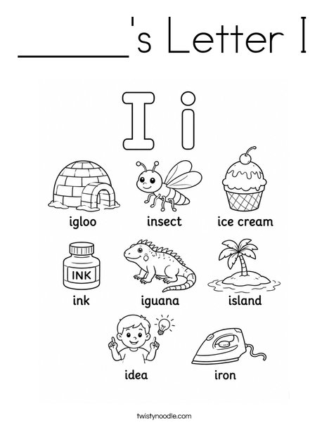 _____'s Letter I Coloring Page