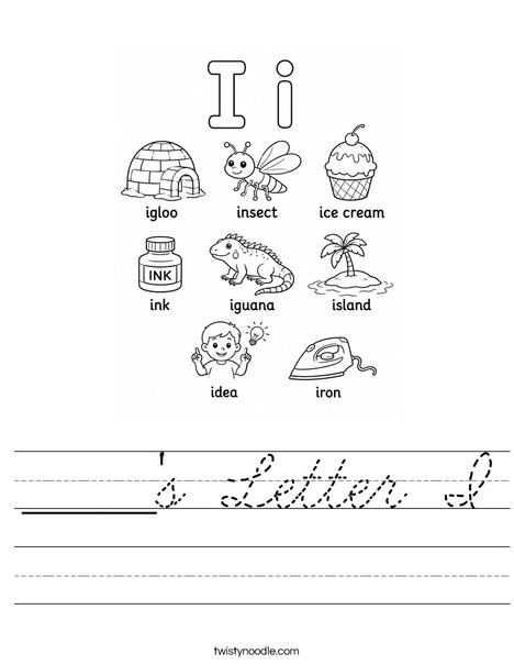 _____'s Letter I Worksheet