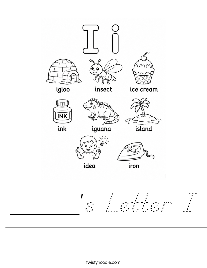 _____'s Letter I Worksheet