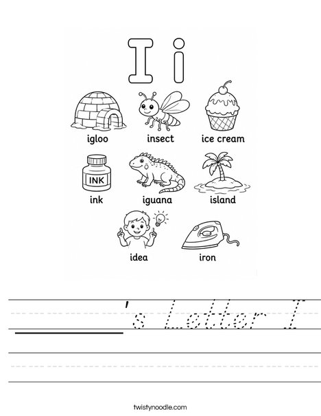 _____'s Letter I Worksheet