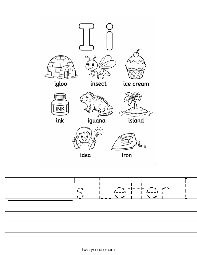 _____'s Letter I Worksheet