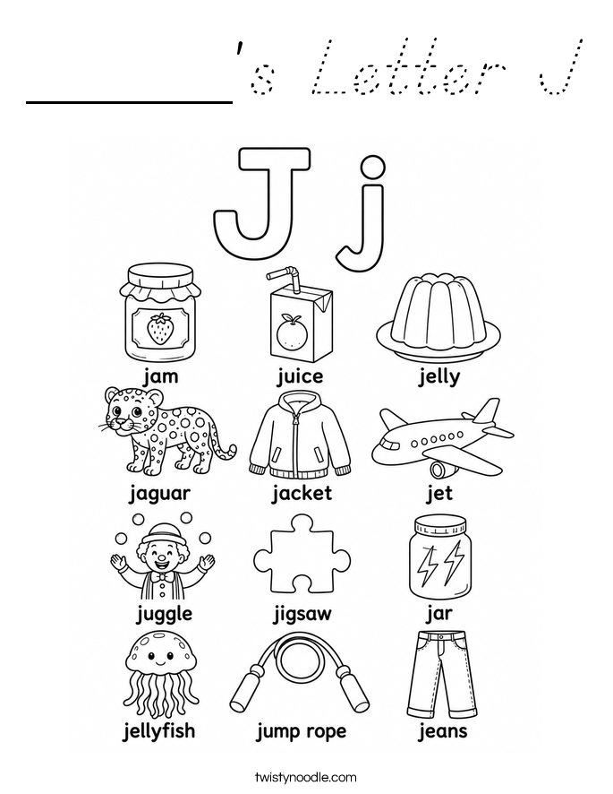 _____'s Letter J Coloring Page