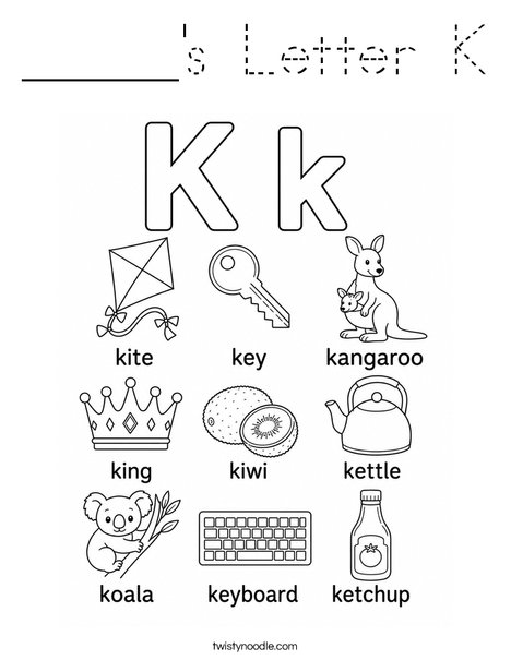 _____'s Letter K Coloring Page