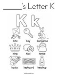 _____'s Letter K Coloring Page