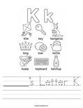 _____'s Letter K Worksheet