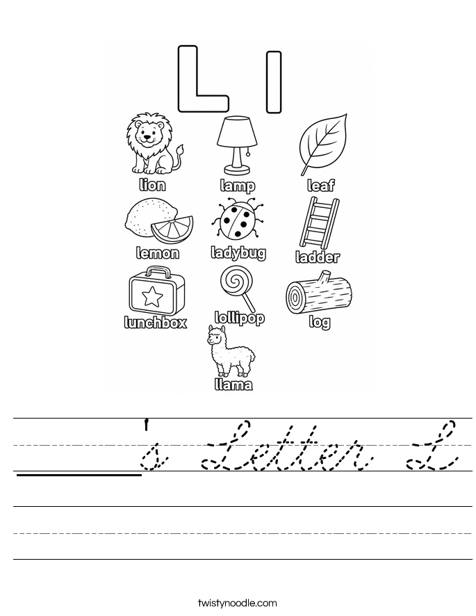 _____'s Letter L Worksheet