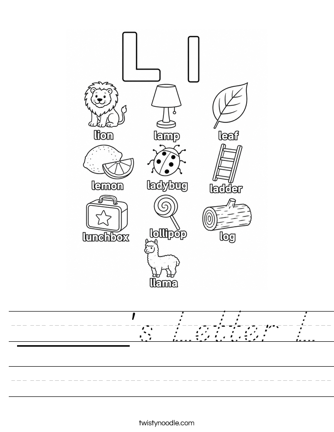 _____'s Letter L Worksheet