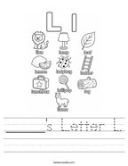 _____'s Letter L Handwriting Sheet
