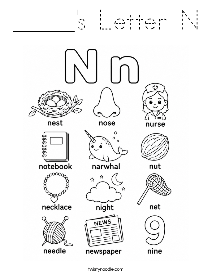 _____'s Letter N Coloring Page