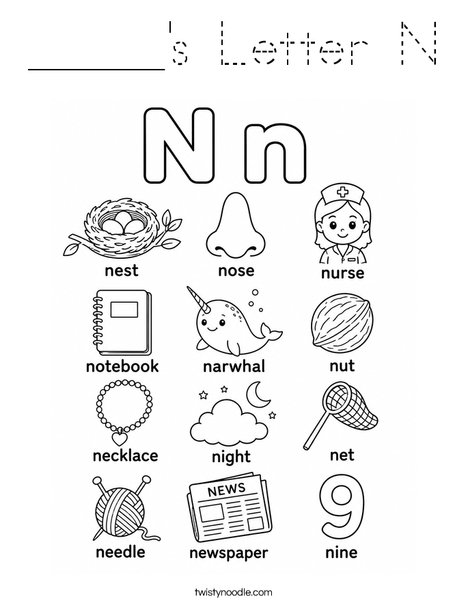 _____'s Letter N Coloring Page