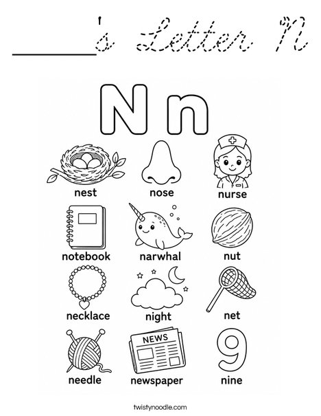 _____'s Letter N Coloring Page