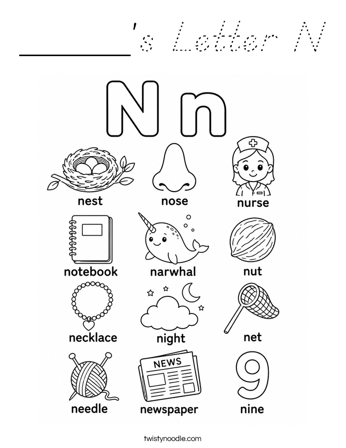 _____'s Letter N Coloring Page