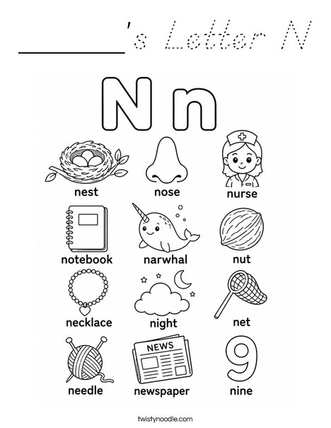 _____'s Letter N Coloring Page
