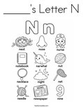 _____'s Letter N Coloring Page