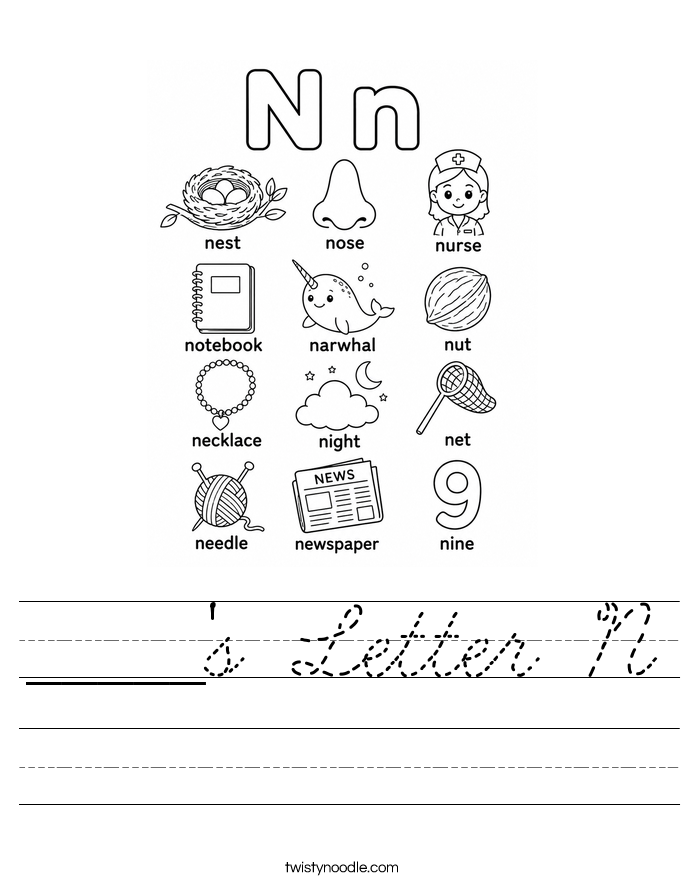 _____'s Letter N Worksheet
