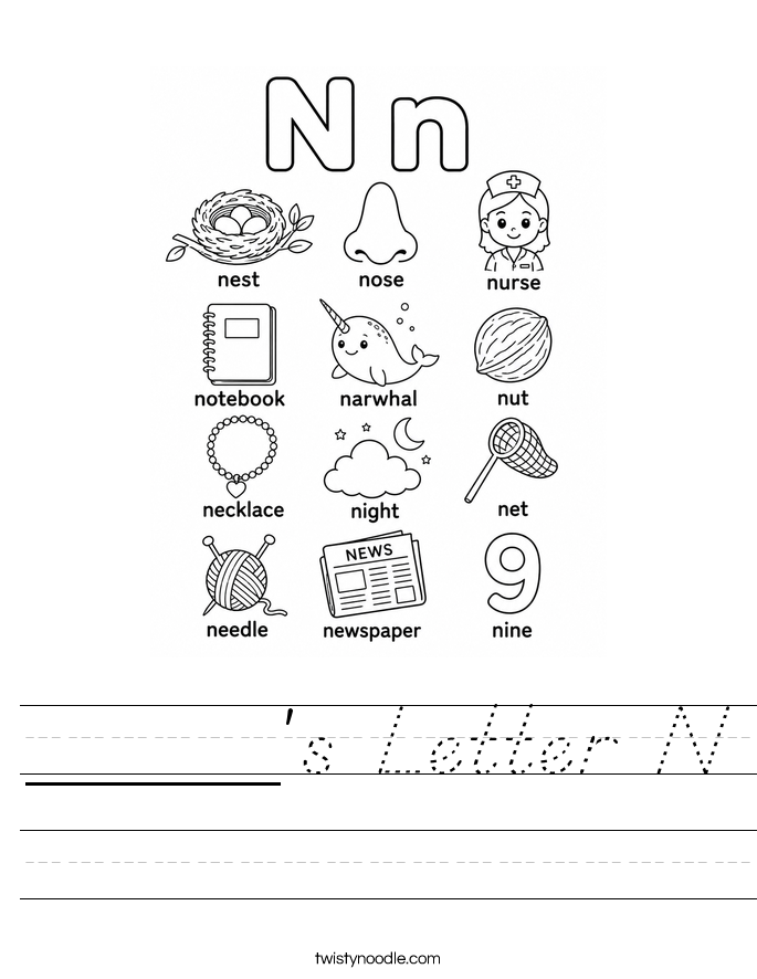 _____'s Letter N Worksheet
