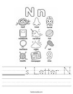 _____'s Letter N Handwriting Sheet