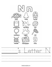 _____'s Letter N Handwriting Sheet