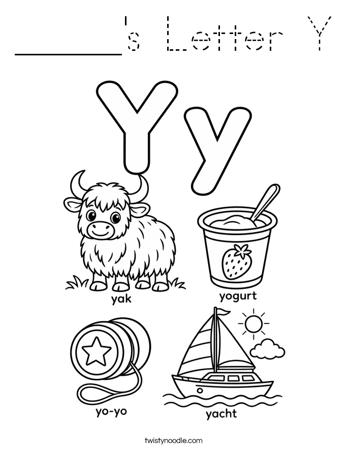 _____'s Letter Y Coloring Page