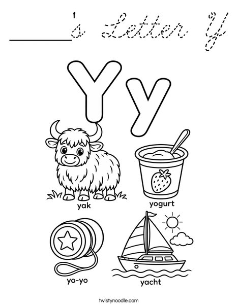 _____'s Letter Y Coloring Page