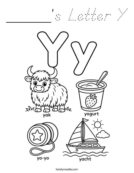 _____'s Letter Y Coloring Page
