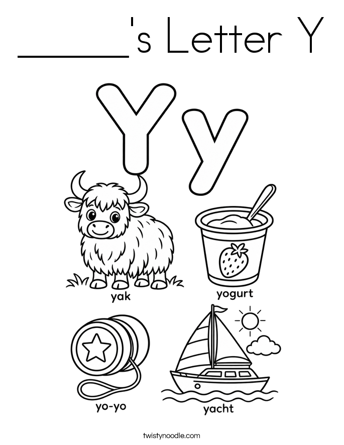 _____'s Letter Y Coloring Page