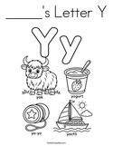 _____'s Letter Y Coloring Page