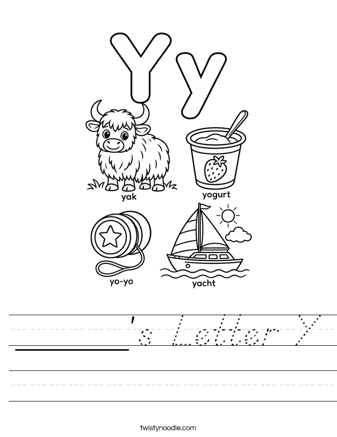 _____'s Letter Y Worksheet