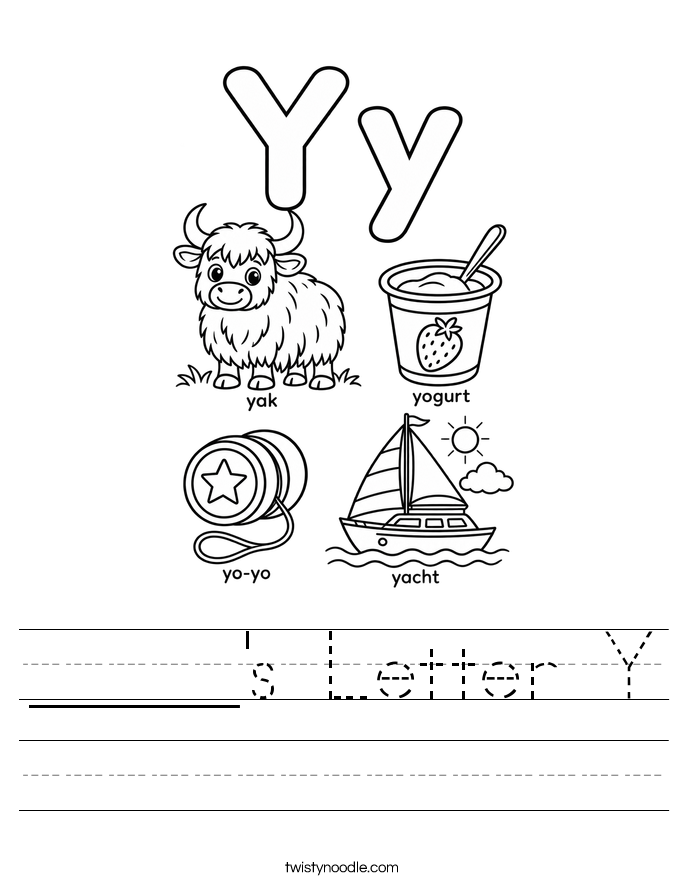 _____'s Letter Y Worksheet