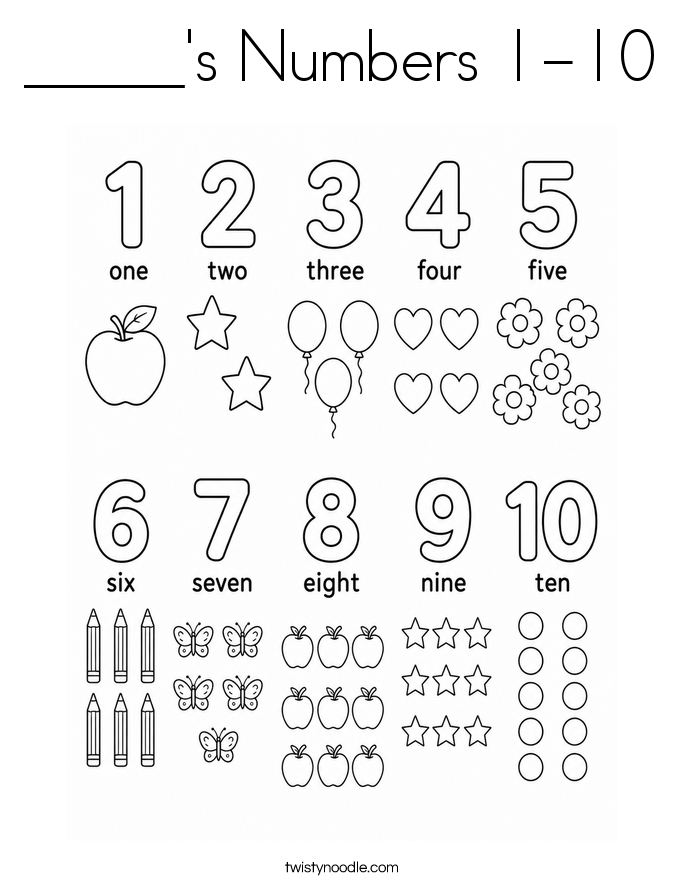 _____'s Numbers 1-10 Coloring Page