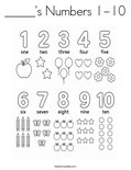 _____'s Numbers 1-10 Coloring Page