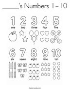 _____'s Numbers 1-10 Coloring Page