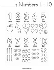 _____'s Numbers 1-10 Coloring Page
