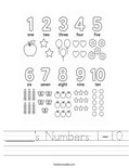 _____'s Numbers 1-10 Worksheet