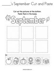 _____'s September Cut and Paste Coloring Page