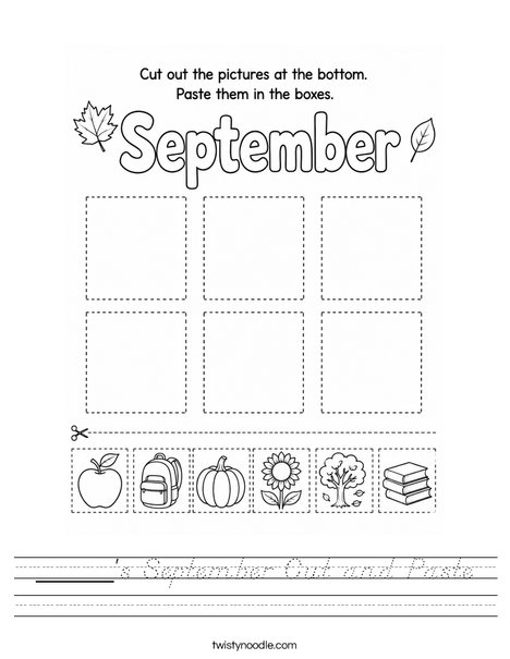 _____'s September Cut and Paste Worksheet