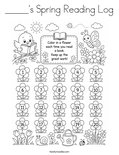 _____'s Spring Reading Log Coloring Page
