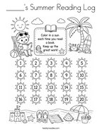 _____'s Summer Reading Log Coloring Page