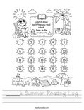 _____'s Summer Reading Log Worksheet