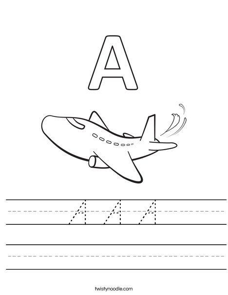 A Airplane Worksheet
