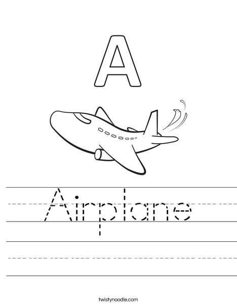 A Airplane Worksheet