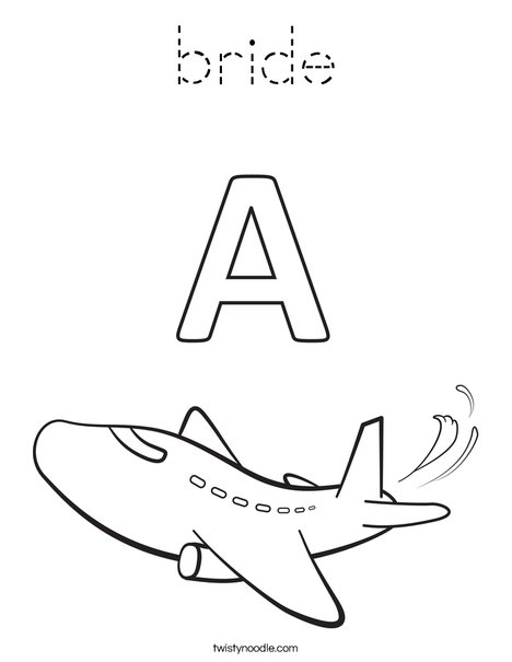 A Airplane Coloring Page