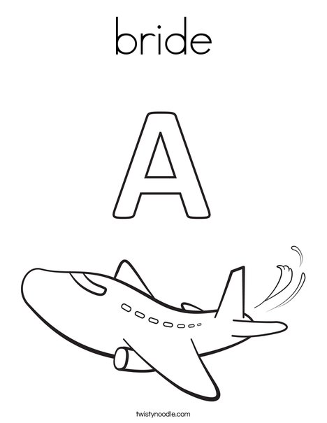 A Airplane Coloring Page