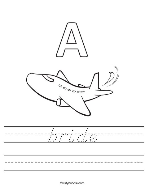 A Airplane Worksheet